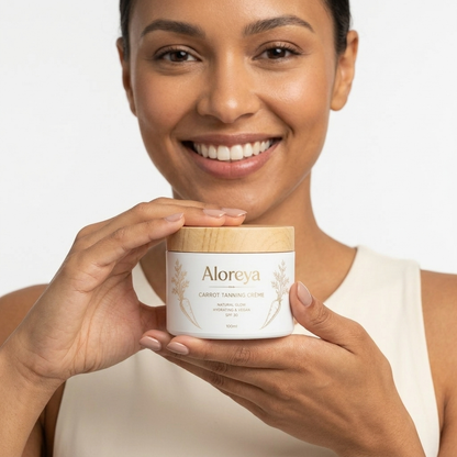 Aloreya tanning crème 100ml verpakking - bruiningscrème met SPF 30 en wortelextract