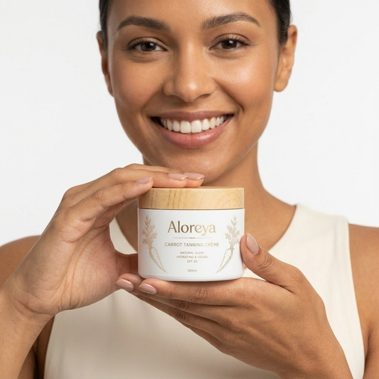 Aloreya tanning crème 100ml verpakking - bruiningscrème met SPF 30 en wortelextract